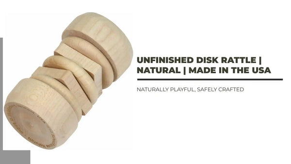 Unfinished Disk Rattle | Natural | Made in the USA by@Outfy
