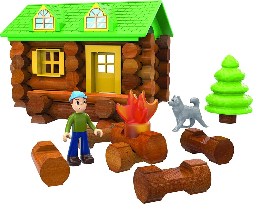 LINCOLN LOGS-On The Trail Building Set-59 Pieces-Real Wood Logs - Ages 3+ - Best Retro Building Gift Set for Boys/Girls-Creative Construction...