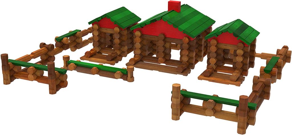 LINCOLN LOGS – Classic Farmhouse - 268 Pieces - Real Wood Logs - Ages 3+ - Best Retro Building Gift Set for Boys/Girls – Creative Construction Engineering-Top Blocks Game Kit - Preschool Education Toy