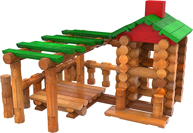 LINCOLN LOGS – Classic Meetinghouse - 117 Parts - Real Wood Logs - Ages 3+ - Collectible Tin - Best Retro Building Gift Set for Boys/Girls – Creative Construction Engineering – Preschool Education Toy