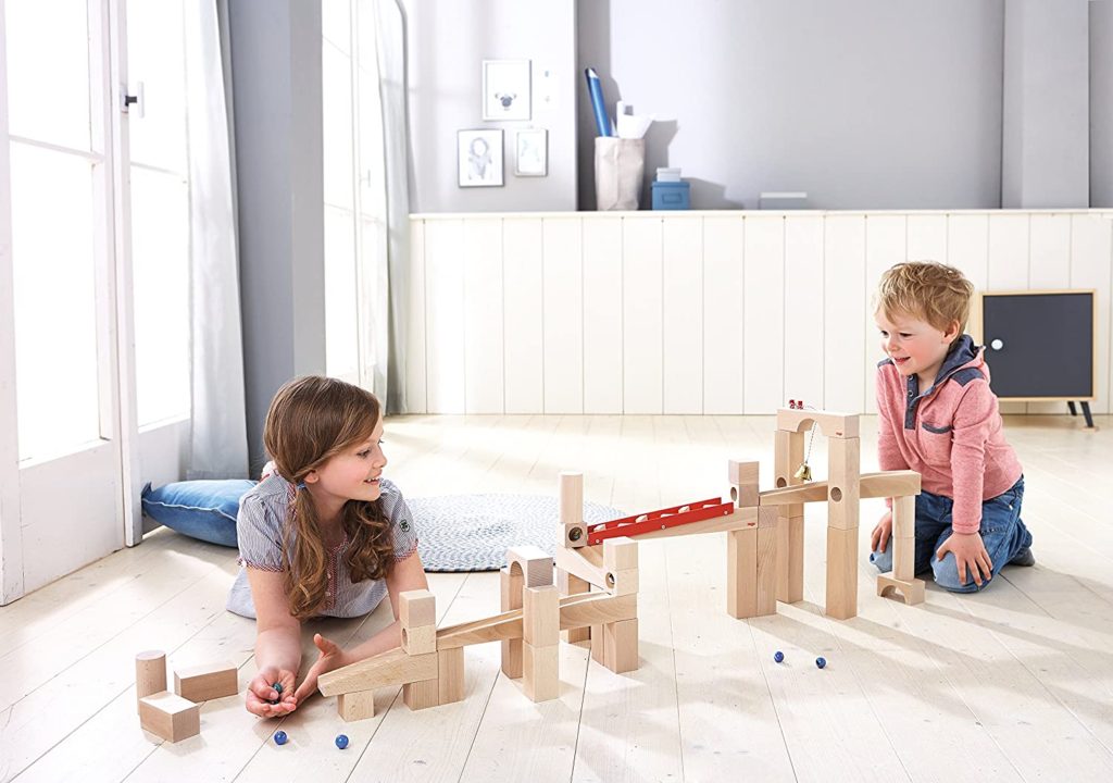 HABA Ball Track Large Basic Set - 42 Piece Wooden Marble Run for Beginner to Expert Architects Ages 3 to 10 (Made in Germany)