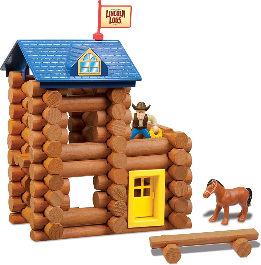 LINCOLN LOGS-Horseshoe Hill Station-83 Pieces-Real Wood Logs - Ages 3+ - Best Retro Building Gift Set for Boys/Girls – Creative Construction Engineering –...