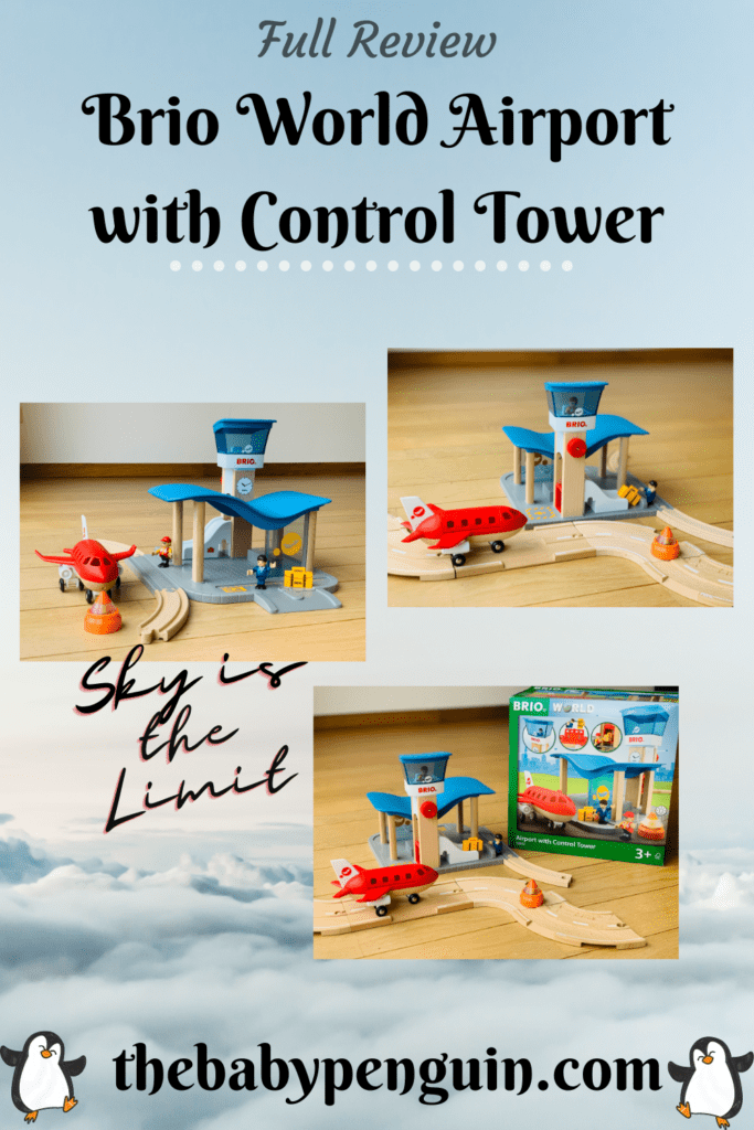 Brio World 33883 - Airport with Control Tower - Wooden Train Set Accessory - Compatible with All Wooden Train Sets