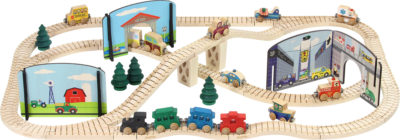 Wooden Train Town Set - Made in USA | NameTrains