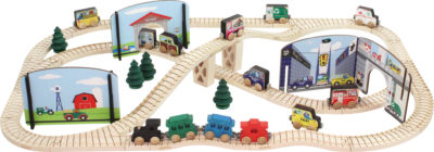 Wooden Train Town Set – Made in USA | NameTrains