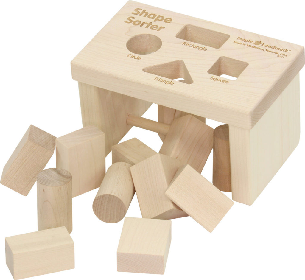 Wooden Shape Sorter Bench | Made in the USA
