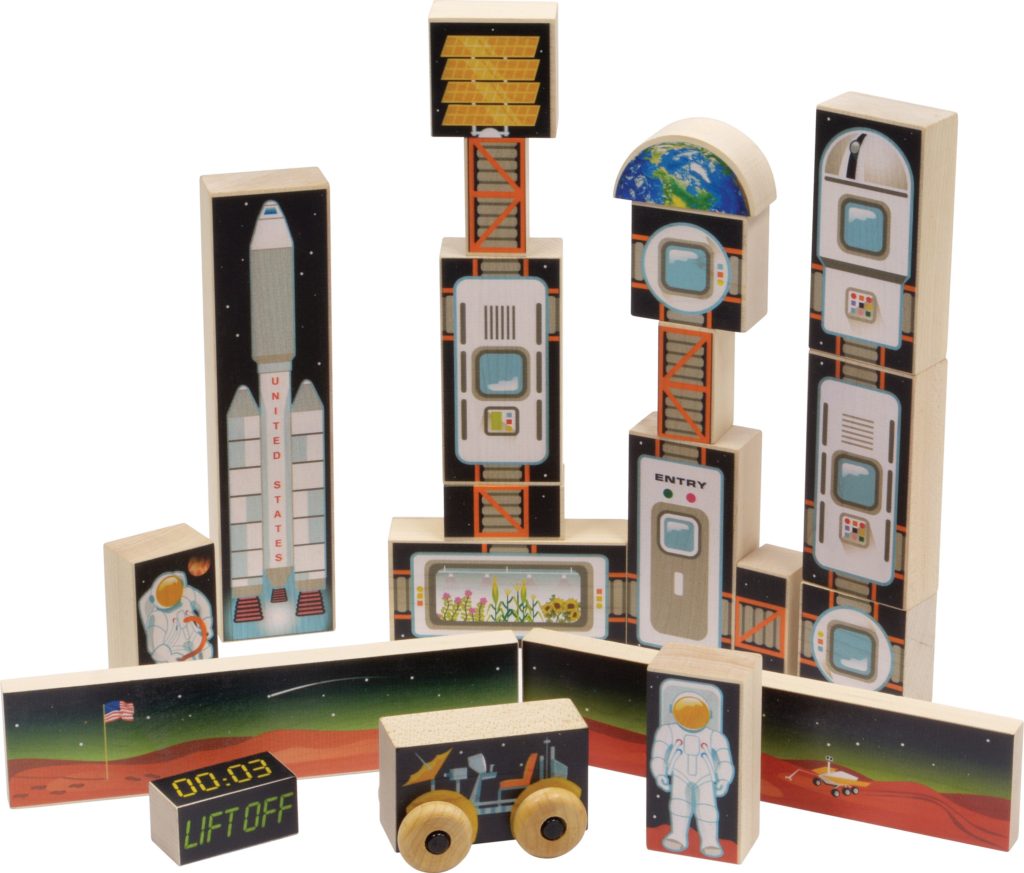 Space Wooden Block Set "Mission 1" | USA Made