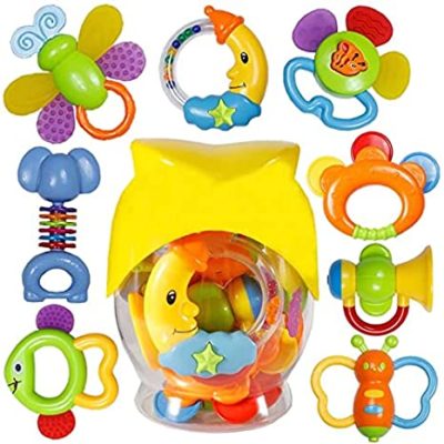 Babies Teethers Toys, 8pcs Babies Grabs Teethers Toys