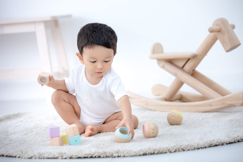 Pastel Wooden Sensory Tumbling Toy | Sustainable Play | PlanToys 5258