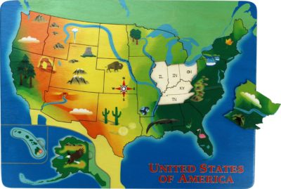 Lift & Learn U.S. Map Puzzle | Sustainable Toy | USA Made