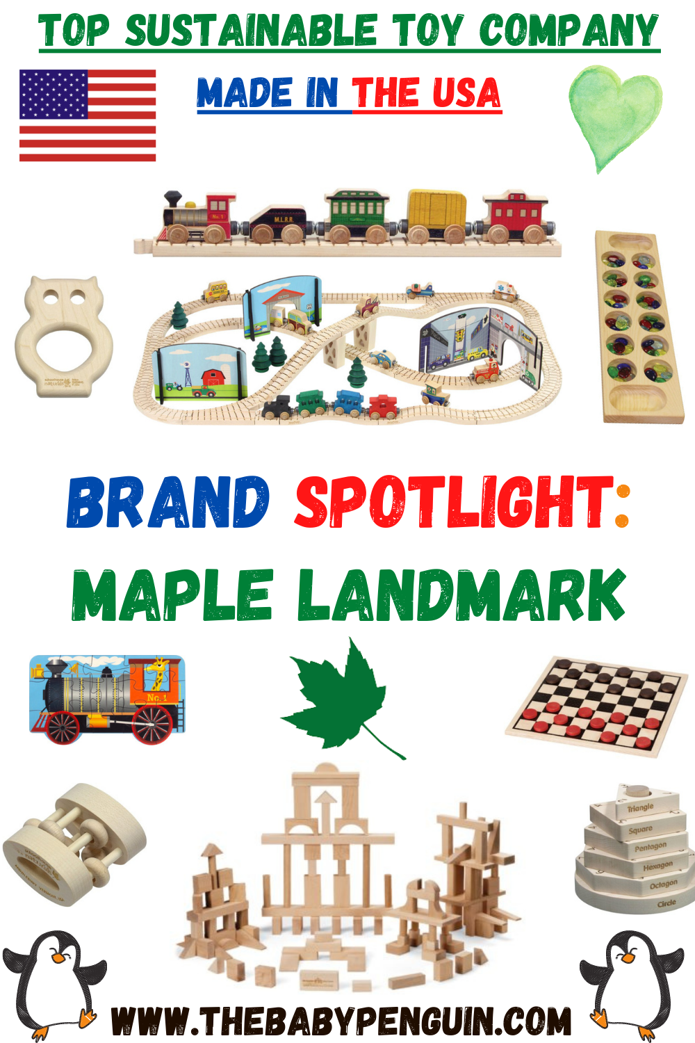 Maple Landmark Wooden Building Blocks Advanced Builder 78 pieces 