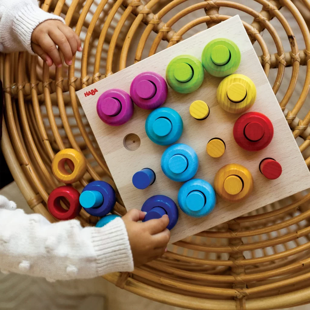 HABA Rainbow Whirls Pegging Game | Education & Learning 