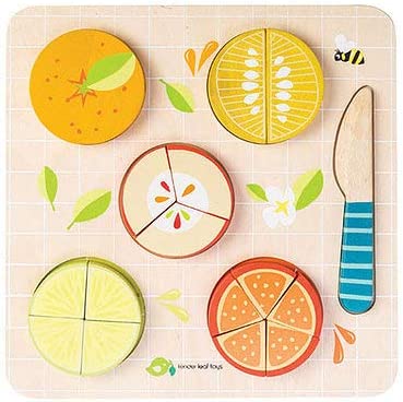 Tender Leaf Toys - Citrus Fractions - Math Learning Wooden Toys, Sorting Toys - Educational Game for 18m+