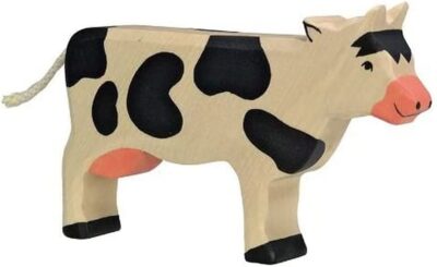 Holztiger Cow Standing Toy Figure, Black
