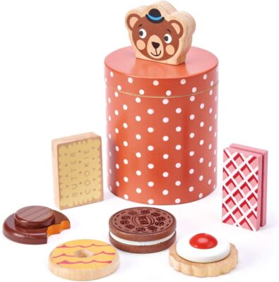 Tender Leaf Toys - Bear's Biscuit Barrel - Pretend Play Food Tea Time Cookie Toy with Storage - Develops Social Skills and Imaginative Play for Children 3+