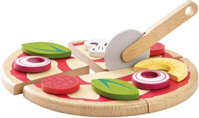 Le Toy Van - Childrens Wood Pretend Play Food | Wooden Honeybake Pizza Pretend Food Toy Playset 