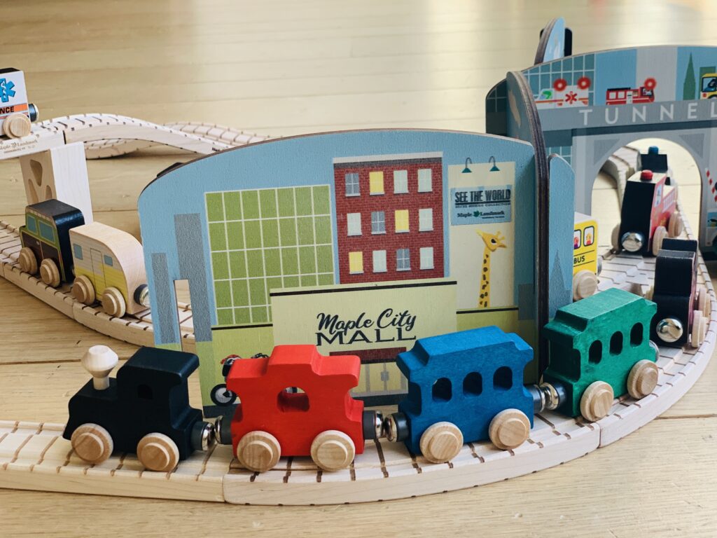 Wooden Train Town Set – Made in USA | NameTrains