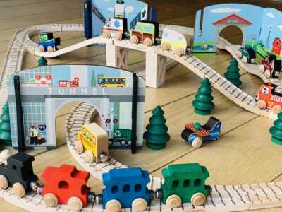 Wooden Train Town Set - Made in USA | NameTrains