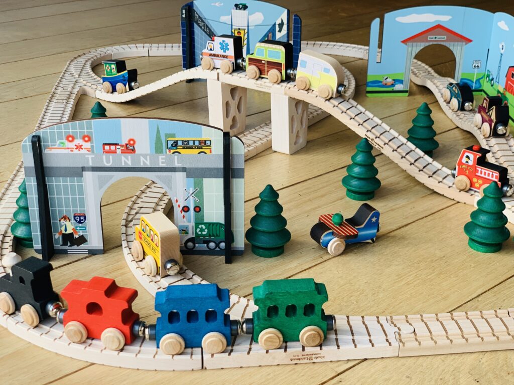Wooden Train Town Set – Made in USA | NameTrains