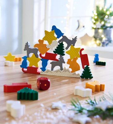 HABA Animal Upon Animal Christmas Limited Edition Wooden Stacking Game in Collector's Tin