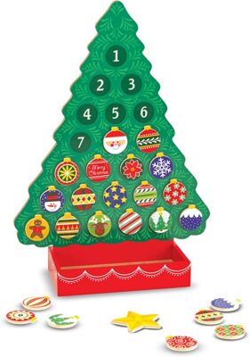 Melissa & Doug Countdown to Christmas Wooden Advent Calendar - Magnetic Tree