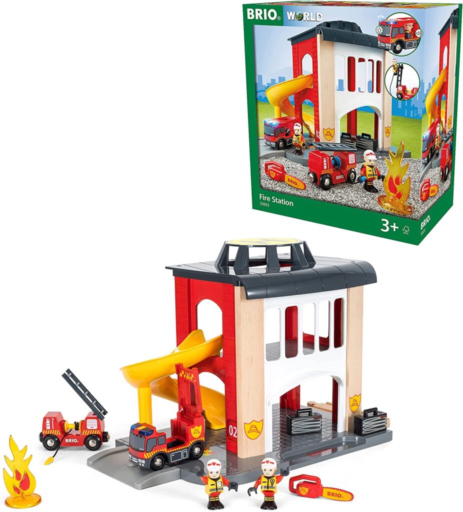BRIO World - 33833 Central Fire Station | 12 Piece Toy for Kids with Fire Truck and Accessories for Kids Ages 3 and Up