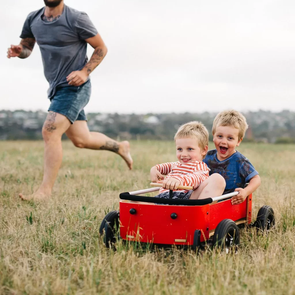 Wishbone Red Wooden Wagon | Sustainable Classic 3in1