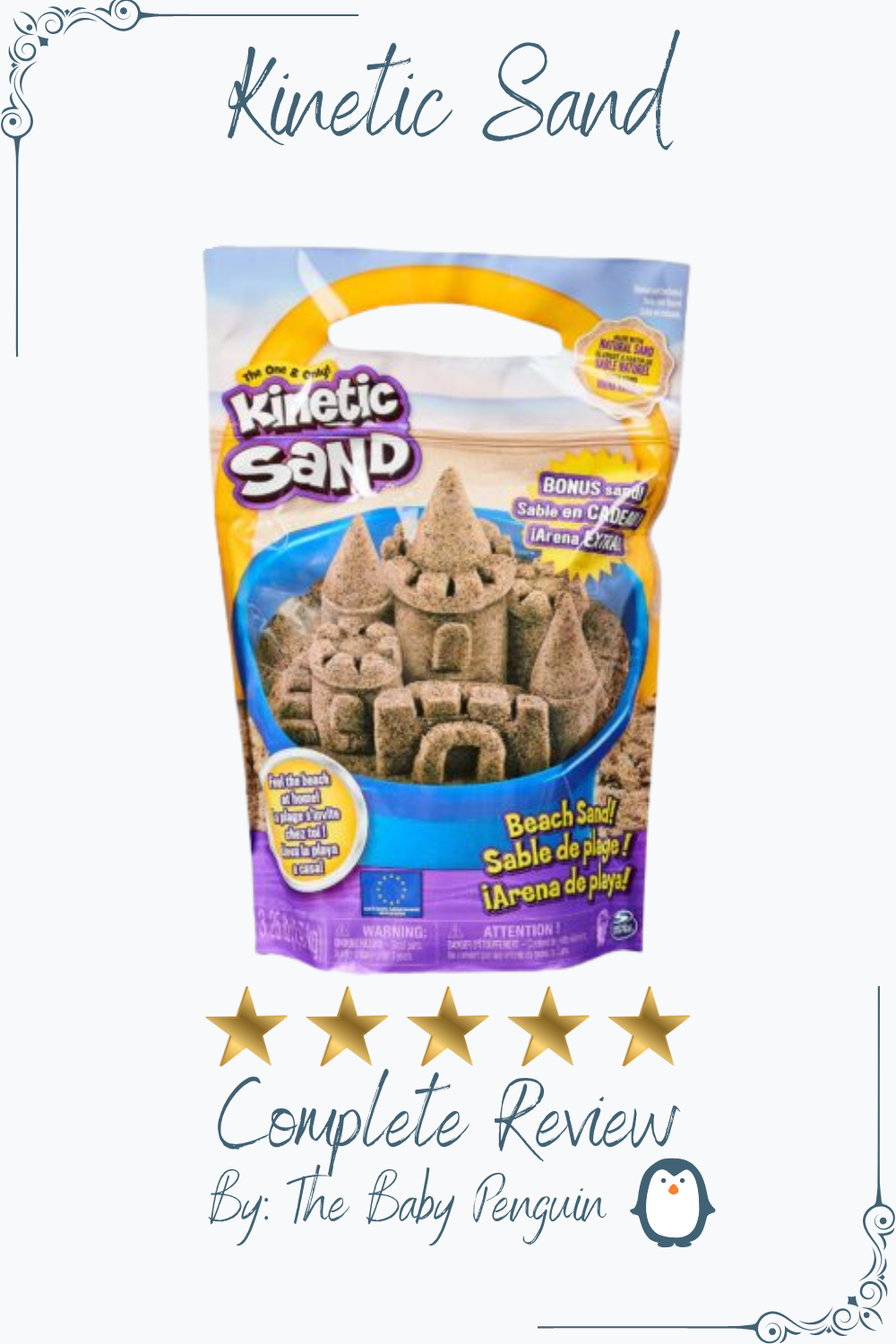  Kinetic Sand, The Original Moldable Sensory Play Sand, Blue, 2  lb. Resealable Bag, Ages 3+ : Toys & Games