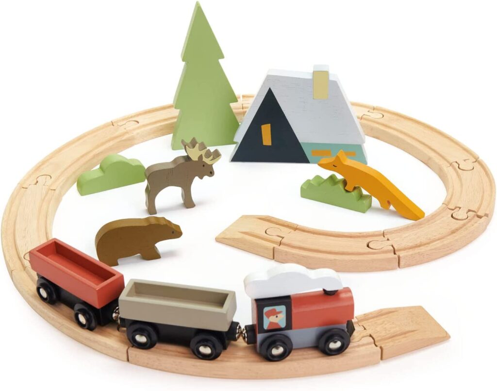 Tender Leaf Toys - Treetops Train Set - Beautiful Wooden Toy Train Set Kids - Intelligent and Imaginative Play Skills for Age 3+