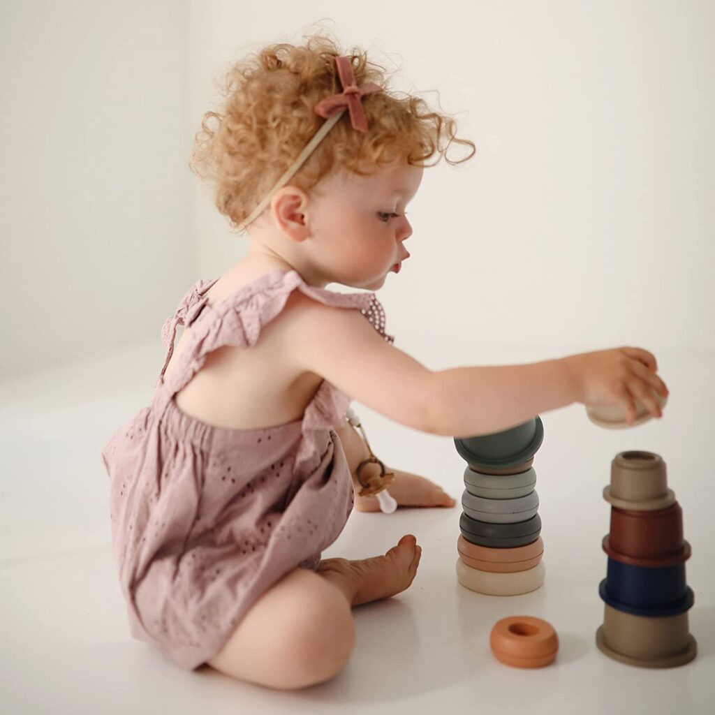 mushie Stacking Cups Toy 8pcs | Made in Denmark