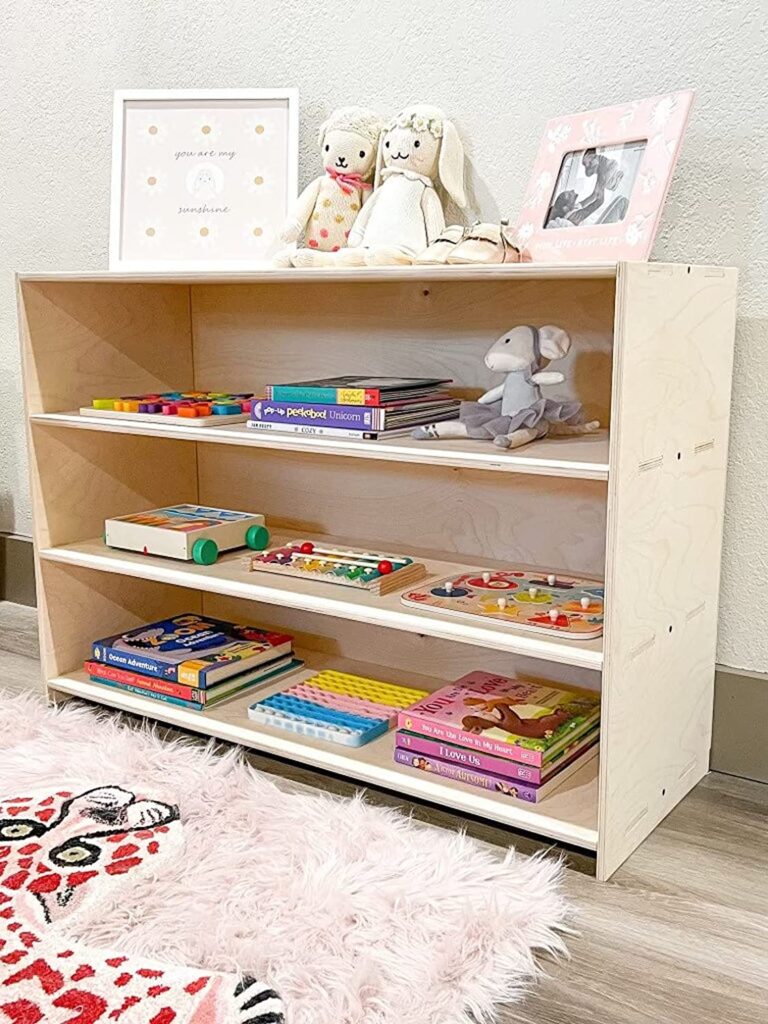 Bush Acres Montessori Toyshelf – Toddler Toy Shelf - Montessori Wooden Furniture – Nursery Gift – Toy Storage 3 Shelves 36 inch