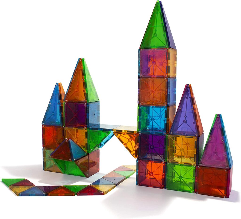 Magna-Tiles 100-Piece Clear Colors Set, The Original Magnetic Building