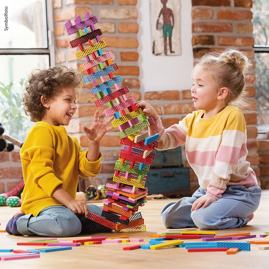 Bioblo Start Box Basic Mix with 70 Building Blocks Sustainable Toys for Children from 3 Years Wooden Building Blocks Children's Toy