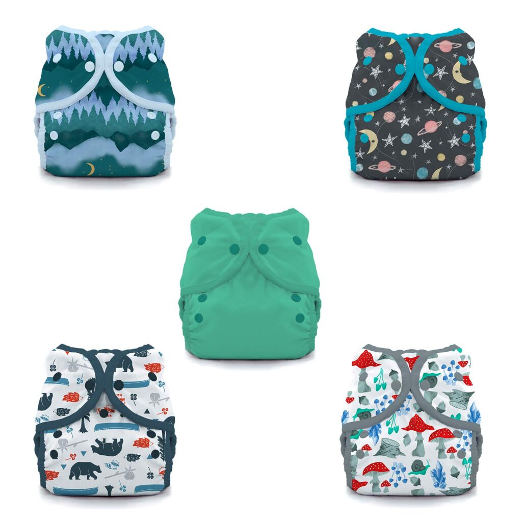 Thirsties Bundle of Adventure Cloth Diaper Collection Package, Snap Duo Wrap Cloth Diaper Cover, Bundle of Adventure Size 1