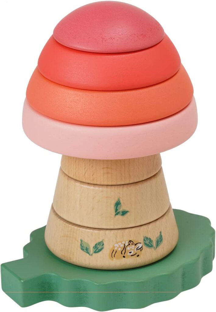 Manhattan Toy Folklore Fun-gi Magnetic Wooden Toadstool Shaped Stacking Toy for Babies 12 Months and Up