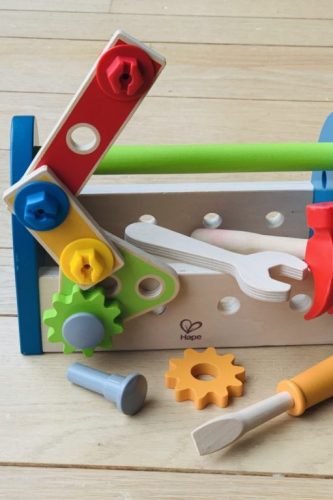 Hape Fix It Kid's Wooden Tool Box and Accessory Play Set