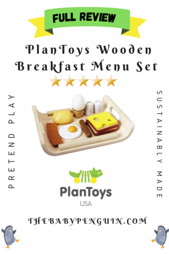 PlanToys Wooden Breakfast Menu Pretend Play Food Set (3415)